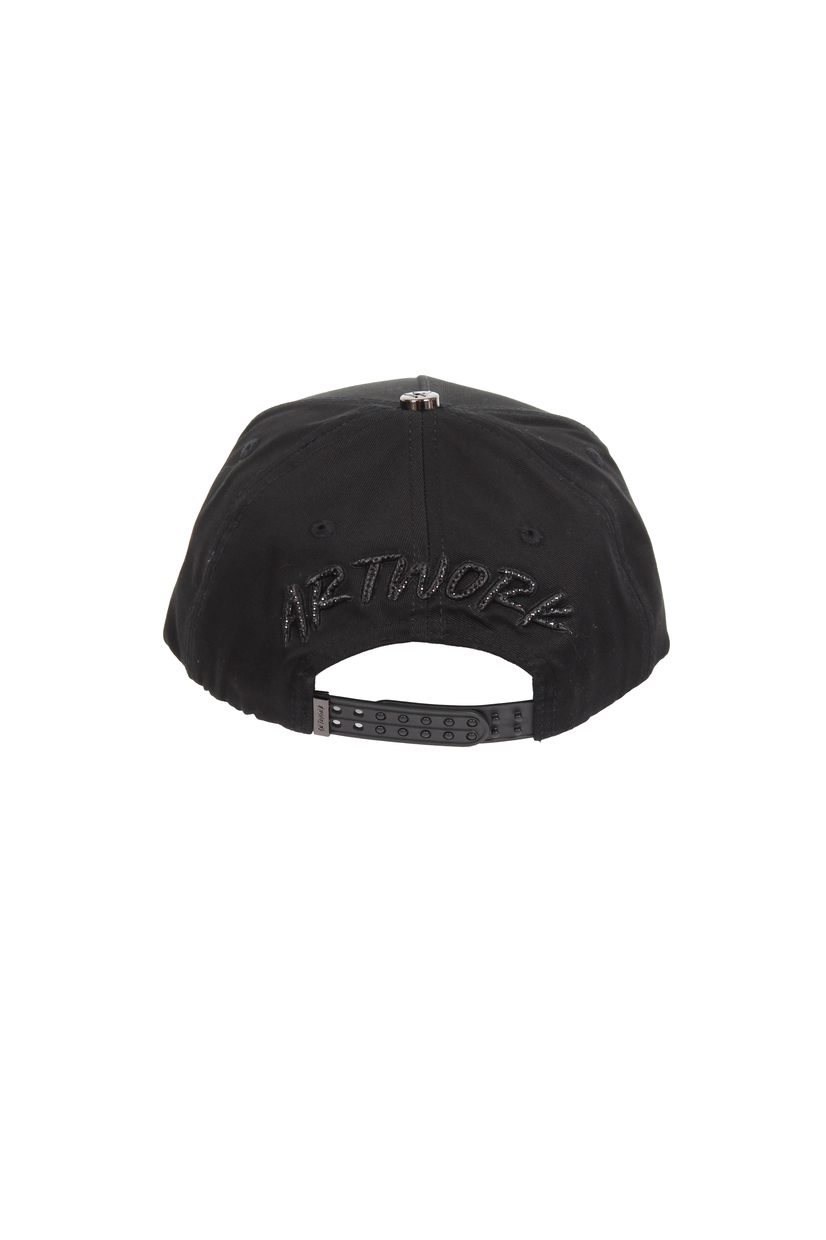 Black artwork hat