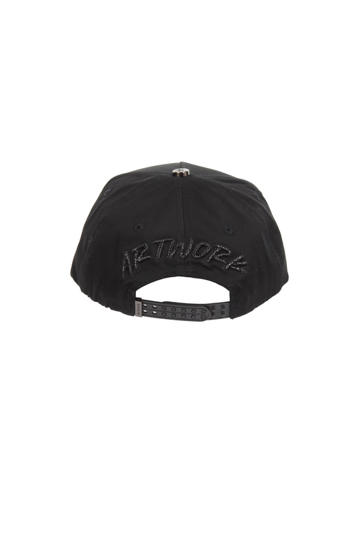 Black artwork hat